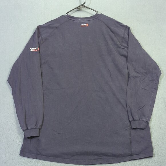 Ariat FR Shirt Men's 3XLT Tall Blue Air Crew Long Sleeve Flame Resistant Welder - Picture 8 of 13